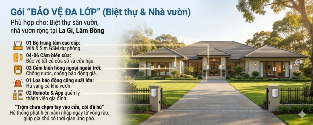 báo động, báo động biệt thự sân vườn, báo động đa điểm